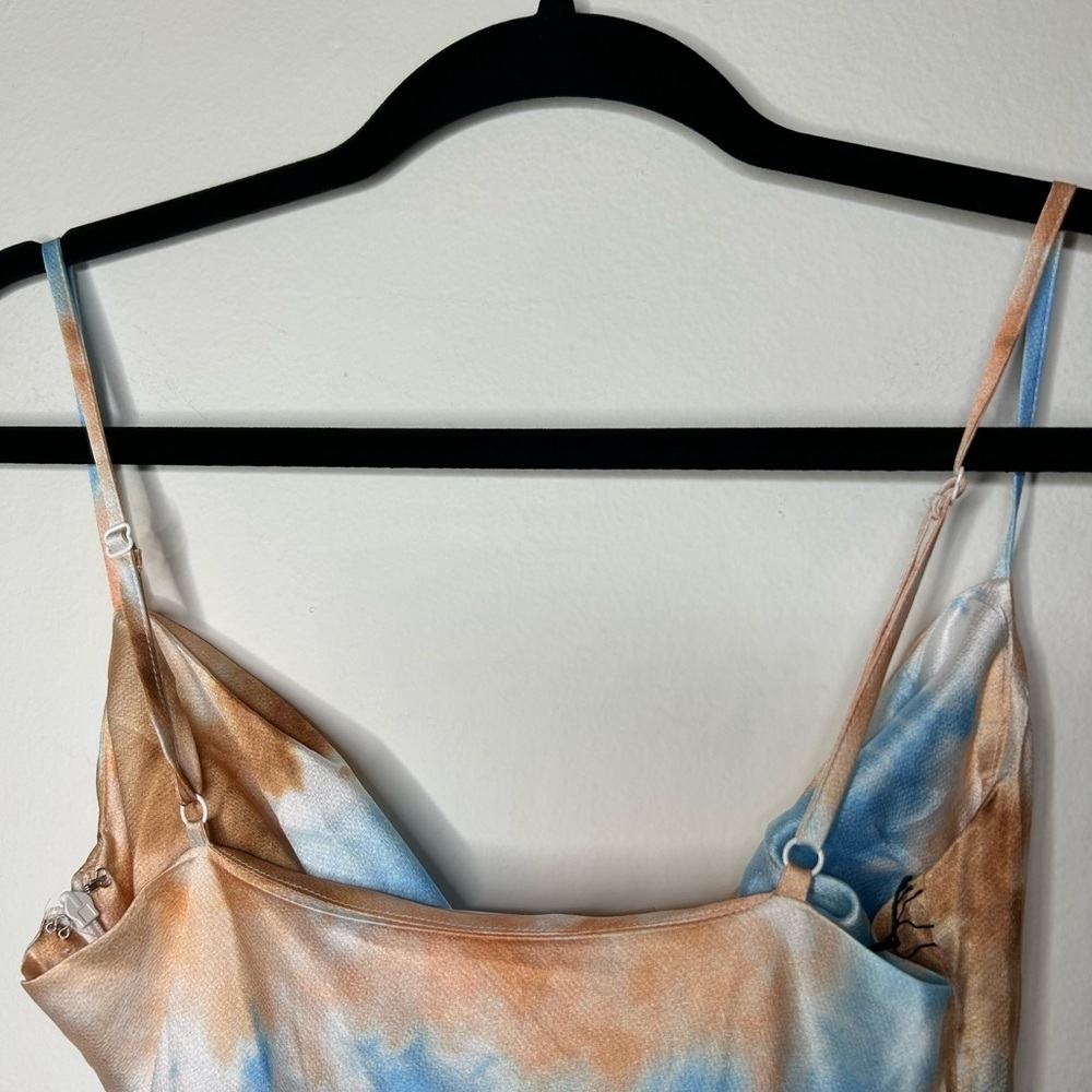 NWT Revolve superdown krystal slit maxi dress Orange Tie Dye - Picture 9 of 10